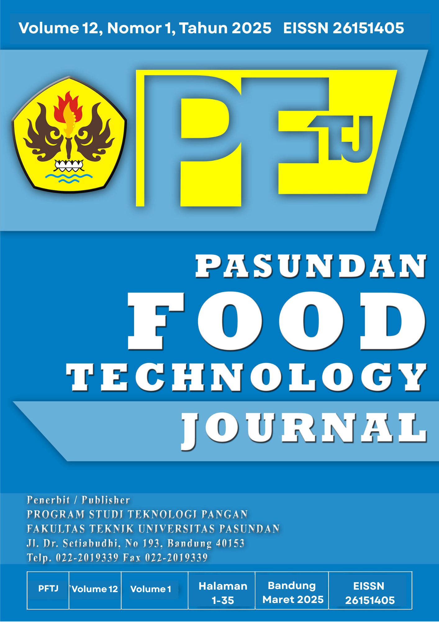 View Vol. 12 No. 1 (2025): PASUNDAN FOOD TECHNOLOGY JOURNAL