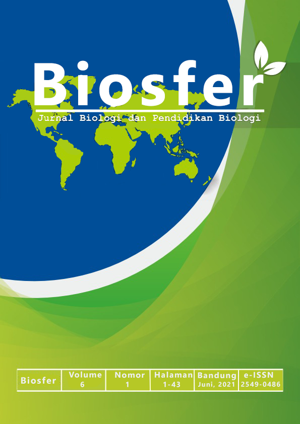 					View Vol. 6 No. 1 (2021): BIOSFER: Jurnal Biologi dan Pendidikan Biologi
				